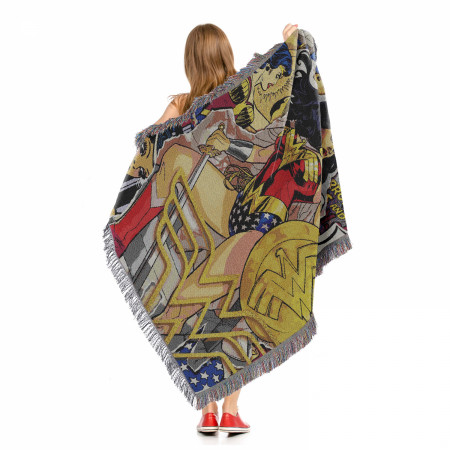 Wonder Woman Gone Wonder Woven Tapestry Throw Blanket 48" x 60"